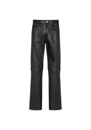 Balmain Leather Straight Trousers