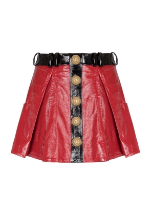 Balmain Lambskin Two-Tone Mini Skirt