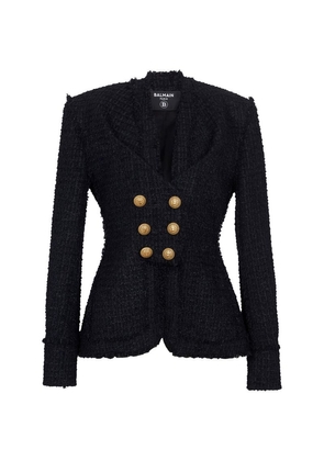Balmain Tweed Button-Trim Jacket