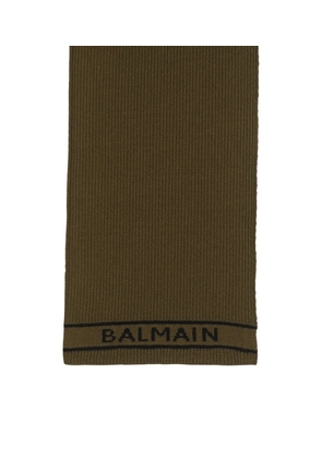 Balmain Wool-Cashmere Logo Scarf