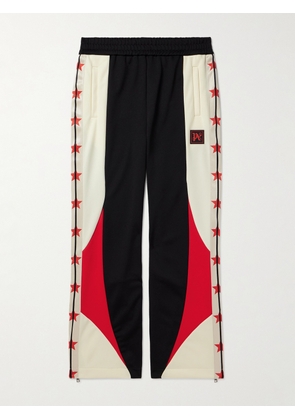 Palm Angels - Haas F1 Straight-Leg Printed Colour-Block Jersey Track Pants - Men - Black - M