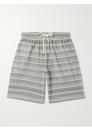 Missoni - Straight-Leg Striped Crochet-Knit Drawstring Shorts - Men - Green - IT 46
