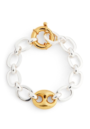 Timeless Pearly Mixed Metal-Tone Link Bracelet