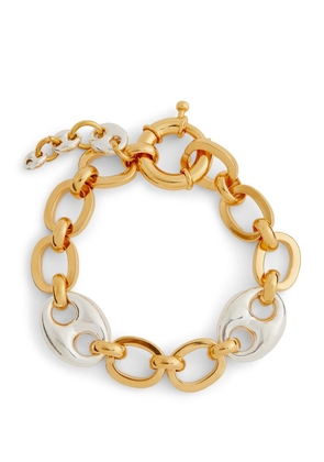 Timeless Pearly Mixed Metal-Tone Link Bracelet