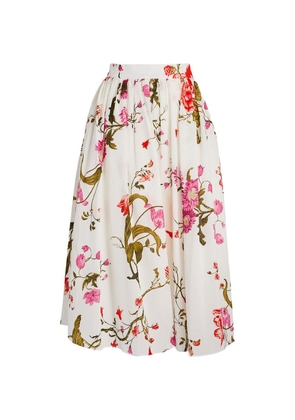 Erdem Cotton Floral Midi Skirt