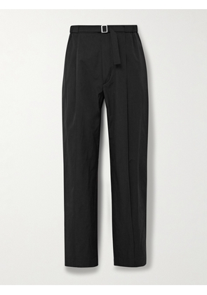 Amomento - Straight-Leg Belted Pleated Shell Trousers - Men - Black - M