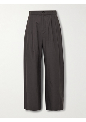Amomento - Wide-Leg Pleated Shell Trousers - Men - Gray - M