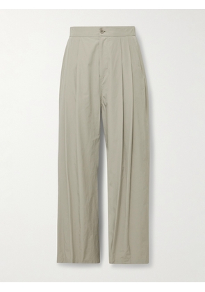 Amomento - Wide-Leg Pleated Shell Trousers - Men - Neutrals - M