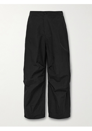Amomento - Wide-Leg Pleated Nylon-Blend Micro-Ripstop Trousers - Men - Black - M