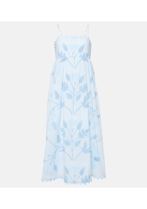 Juliet Dunn Scalloped floral cotton midi dress