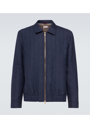 Brunello Cucinelli Striped wool blend blouson jacket