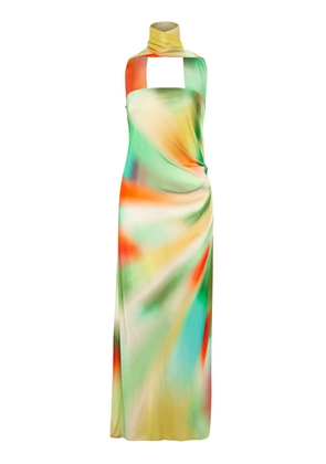 SIEDRÉS - Misty Tie-Neck Strapless Printed-Jersey Midi Dress - Multi - S - Moda Operandi