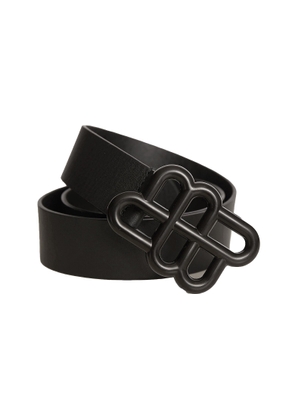 Matter Black Leather Belt