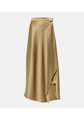 Loro Piana Alin asymmetric silk maxi skirt
