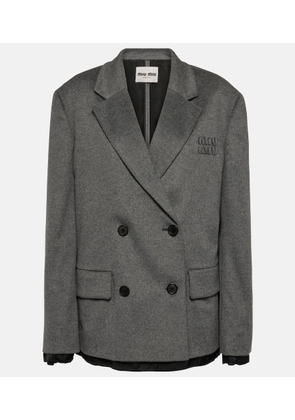 Miu Miu Double-breasted wool and cashmere blazer