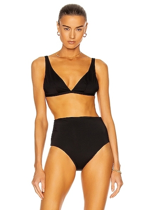 ASCENO The Cannes Bikini Top in Black - Black. Size XS (also in ).
