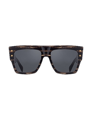 BALMAIN B-I Flat Top Sunglasses in Tortoise & Gold - Brown. Size all.