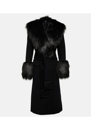 Dolce&Gabbana Faux fur-trimmed wool and cashmere coat