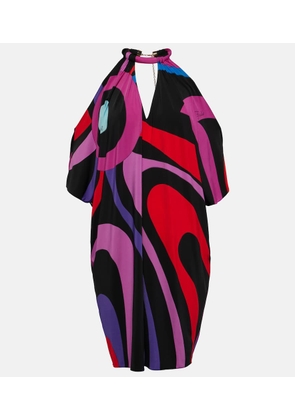Pucci Marmo-printed draped satin jersey kaftan