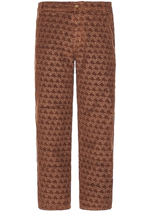ERL Embossed Pants in Brown - Brown. Size M (also in S).