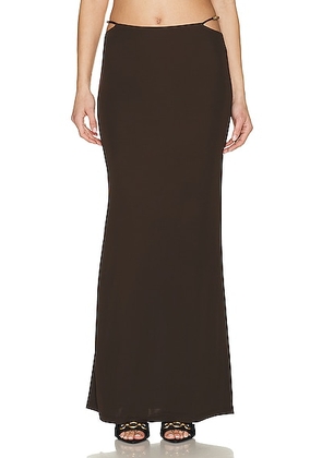 Zeynep Arcay Jersey Maxi Skirt in Dark Brown - Brown. Size 0 (also in ).