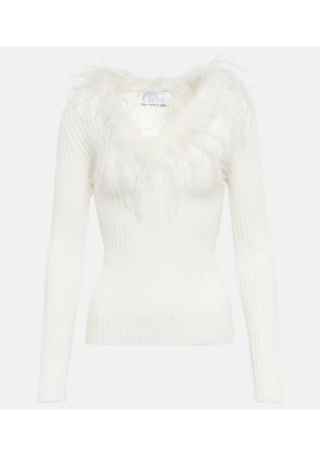 Giuseppe di Morabito Feather-trimmed knitted top