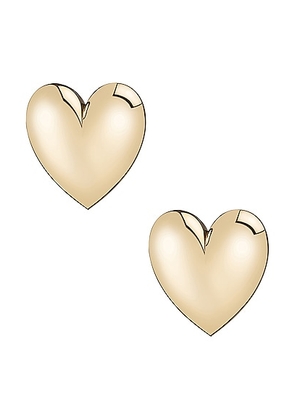 Jennifer Fisher Puffy Heart Earrings in 10k Yellow Gold Plated Brass - Metallic Gold. Size all.