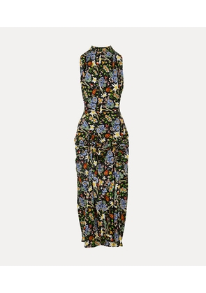 Vivienne Westwood Sleeveless Cj Midi Dress Viscose Floral 42 Women