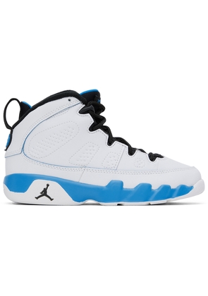 Nike Jordan Kids White & Blue Jordan 9 Retro Little Kids Sneakers