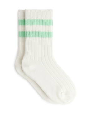 Rib Knit Socks Set of 2 - Green