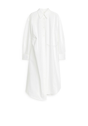 Wrap Shirt Dress - White