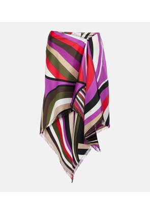 Pucci Printed silk midi skirt