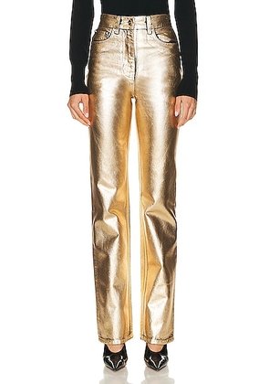 Ferragamo 5 Pocket Denim Pant in Gold - Metallic Gold. Size 40 (also in 36, 38, 42).