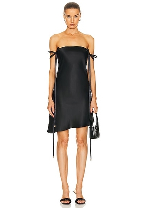 Brandon Maxwell Off The Shoulder Ties Mini Dress in Black - Black. Size 2 (also in ).