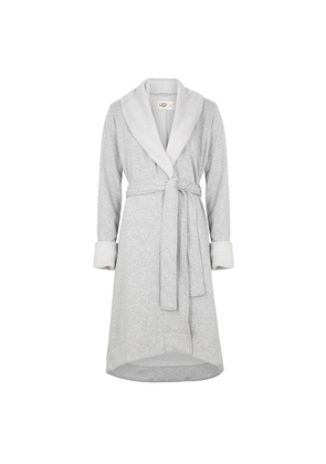 Ugg Duffield II Fleece Lined Cotton Jersey Robe, Robe, Banded Cuffs - Light Grey - M