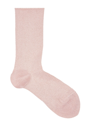 Falke Shiny Metallic-weave Socks - Light Pink - 39-42