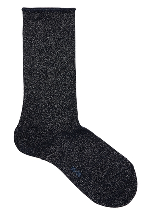 Falke Shiny Metallic-weave Socks - Navy