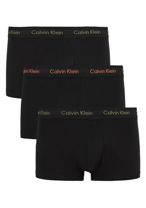 Calvin Klein Low-rise Stretch-cotton Trunks - set of Three - Black - M