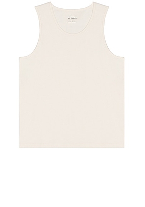 SATURDAYS NYC Cotton Rib Tank in Ivory - Ivory. Size M (also in L, S, XL/1X).