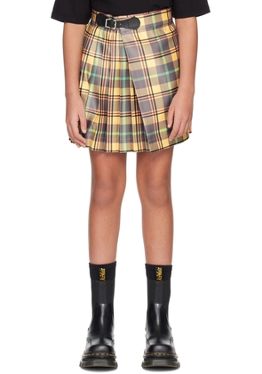 Charles Jeffrey LOVERBOY Kids Yellow Kilt Skirt