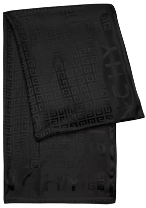 Givenchy Logo-jacquard Silk Scarf - Black
