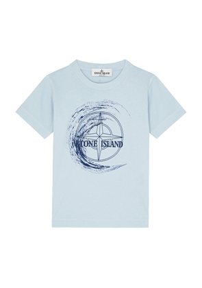 Stone Island Kids Logo-print Cotton T-shirt (2-4 Years) - Blue Light - 02YR (2 Years)