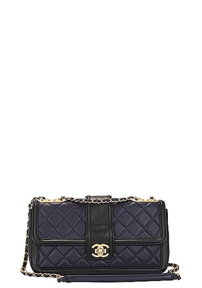 chanel Chanel Quilted Single Flap Shoulder Bag in Navy - Navy. Size all.