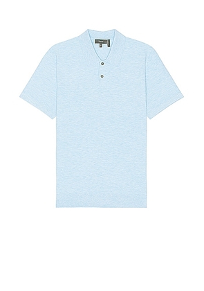Theory Goris Sweater Polo in Skylight Melange - Blue. Size L (also in M, S, XL).