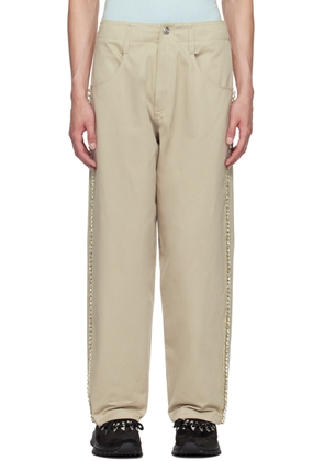 BLUEMARBLE Beige Embroidered Trousers