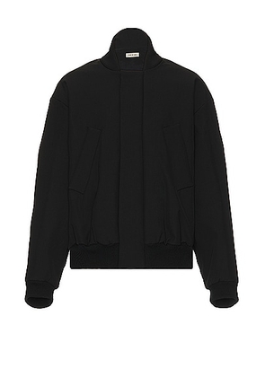Fear of God Wool Cotton Bomber in Black - Black. Size L (also in M, XL/1X).