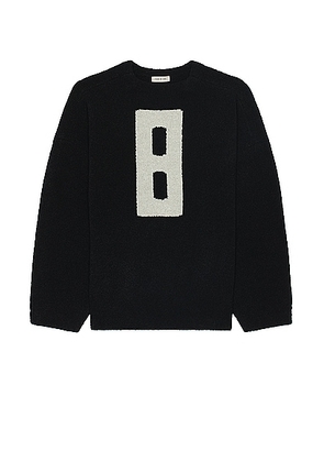 Fear of God Boucle Straight Neck Relaxed Sweater in Black - Black. Size L (also in M, XL/1X).