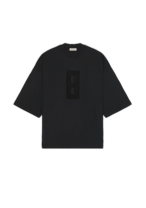 Fear of God Embroidered 8 Milano Tee in Black - Black. Size L (also in M, S, XL/1X).
