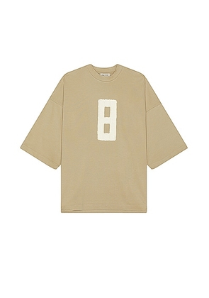 Fear of God Embroidered 8 Milano Tee in Dune - Beige. Size L (also in M, S, XL/1X).