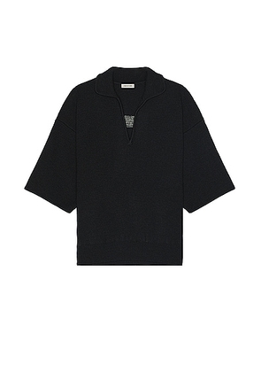 Fear of God Wool Cashmere Blend Polo Sweater in Melange Black - Black. Size L (also in S).